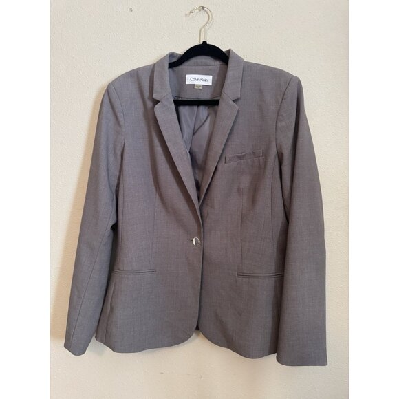 Calvin Klein Suit Jacket Blazer 16 Gray 2 Button Classic Stretch NEW - Picture 4 of 15